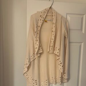 Catherine Malandrino Cream Open-Front Poncho